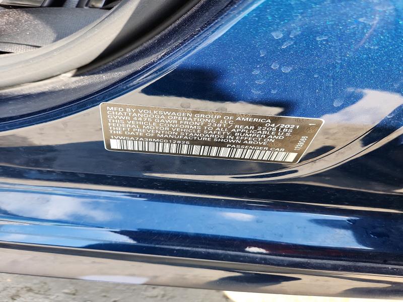 Aukcja sprzedaży 2021 Volkswagen Passat, vin: 1VWSA7A36MC012825, numer aukcji: 56696116