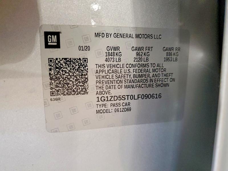 2020 Chevrolet Malibu მანქანა იყიდება აუქციონზე, vin: 1G1ZD5ST0LF090616, აუქციონის ნომერი: 55679256
