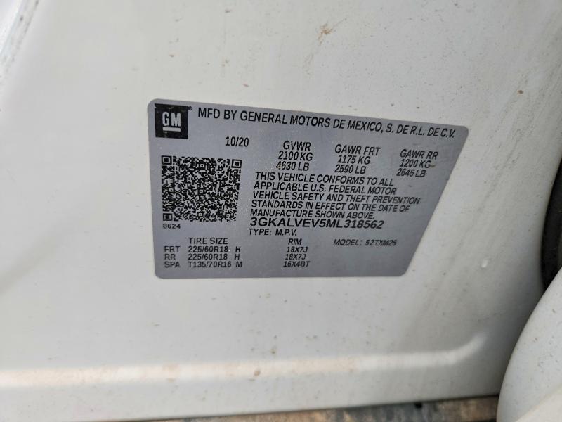 Aukcja sprzedaży 2021 Gmc Terrain, vin: 3GKALVEV5ML318562, numer aukcji: 59148716