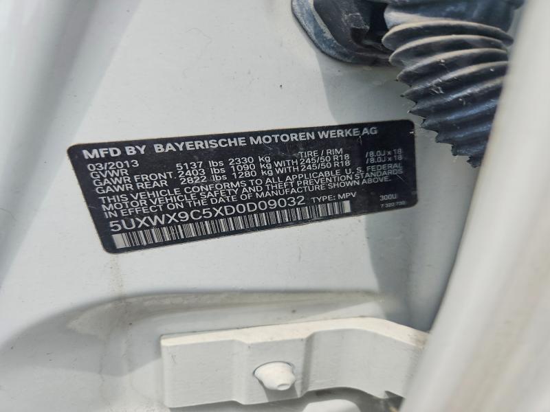 57586396 :رقم المزاد ، 5UXWX9C5XD0D09032 vin ، 2013 Bmw X3 مزاد بيع