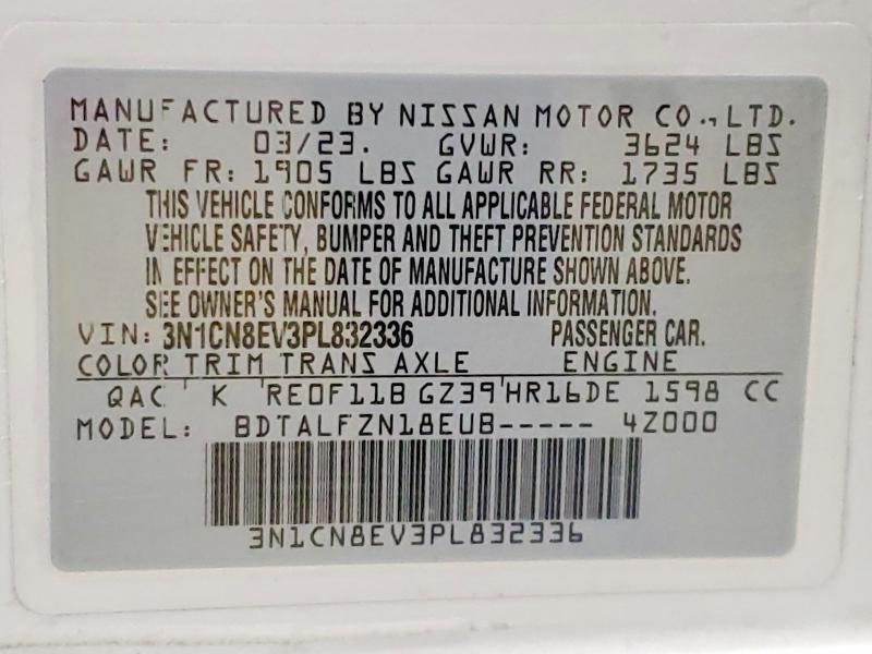 Продаж на аукціоні авто 2023 Nissan Versa, vin: 3N1CN8EV3PL832336, номер лоту: 55519446