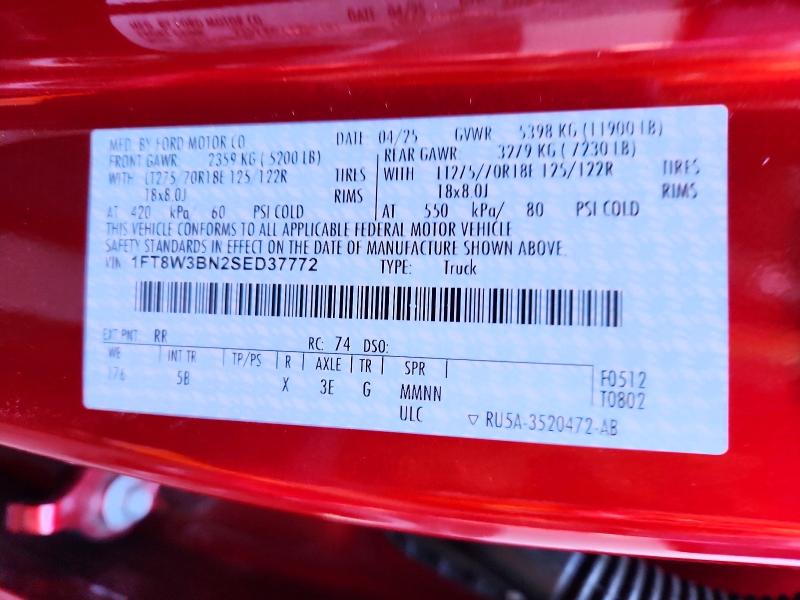 Продажа на аукционе авто 2025 Ford F350, vin: 1FT8W3BN2SED37772, номер лота: 56511396