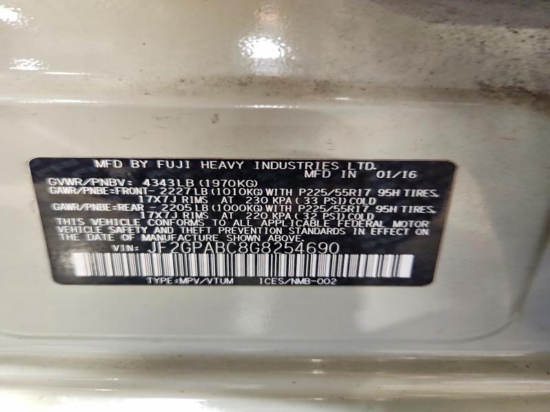 Продажа на аукционе авто 2016 Subaru Crosstrek, vin: JF2GPABC8G8254690, номер лота: 59241286