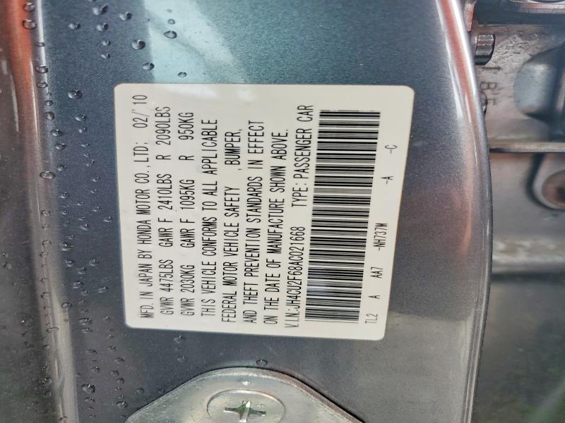58833286 :رقم المزاد ، JH4CU2F68AC021668 vin ، 2010 Acura Tsx مزاد بيع