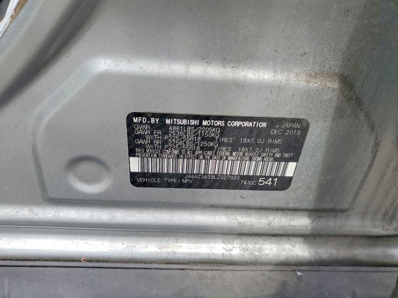 2020 Mitsubishi Outlander მანქანა იყიდება აუქციონზე, vin: JA4AZ3A39LZ027020, აუქციონის ნომერი: 56629286