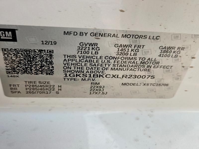 Продажа на аукционе авто 2020 Gmc Yukon, vin: 1GKS1BKCXLR230075, номер лота: 58151386