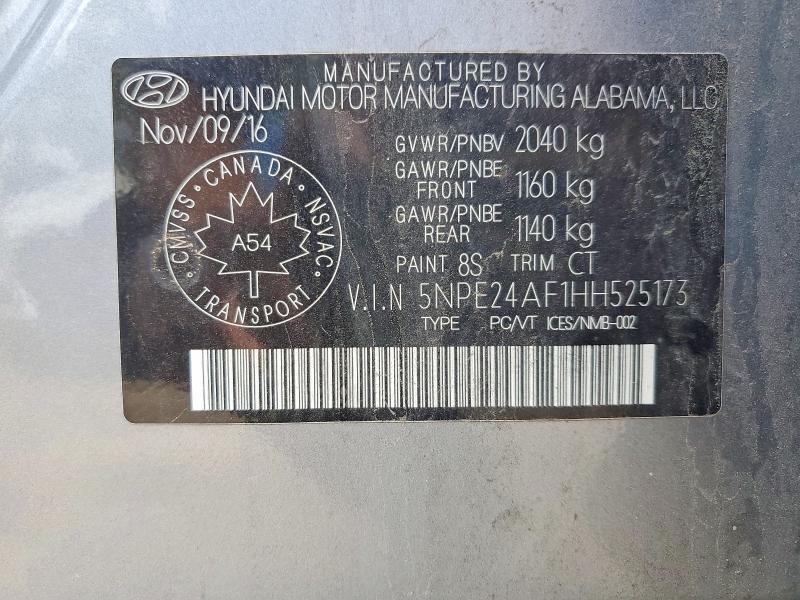 Продажа на аукционе авто 2017 Hyundai Sonata, vin: 5NPE24AF1HH525173, номер лота: 55721876
