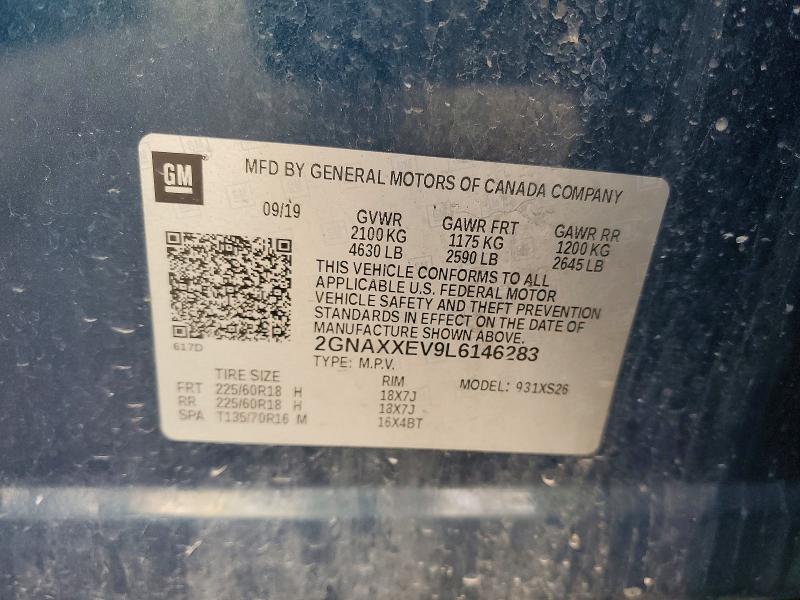 Продажа на аукционе авто 2020 Chevrolet Equinox, vin: 2GNAXXEV9L6146283, номер лота: 55910276
