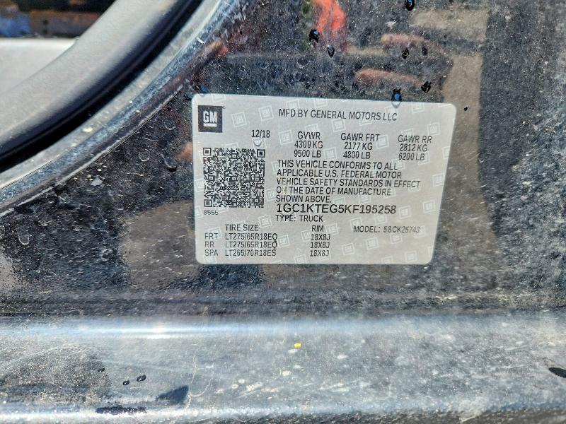 Продажа на аукционе авто 2019 Chevrolet Silverado, vin: 1GC1KTEG5KF195258, номер лота: 54990096