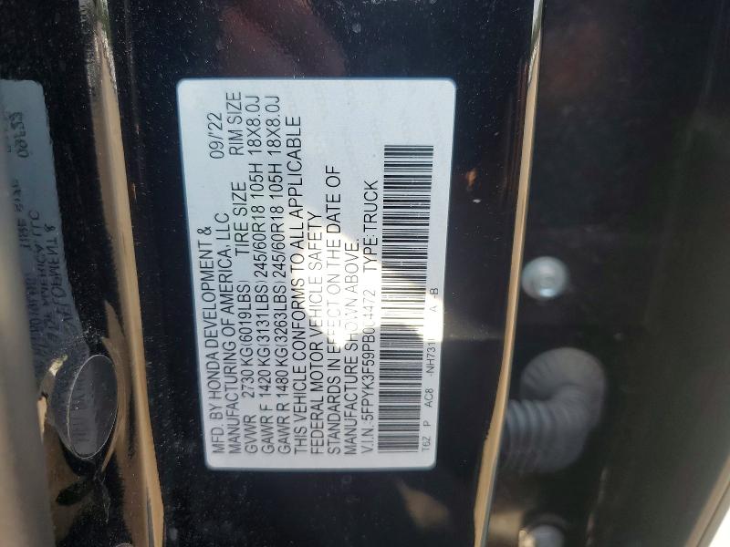 Aukcja sprzedaży 2023 Honda Ridgeline, vin: 5FPYK3F59PB004472, numer aukcji: 57221096
