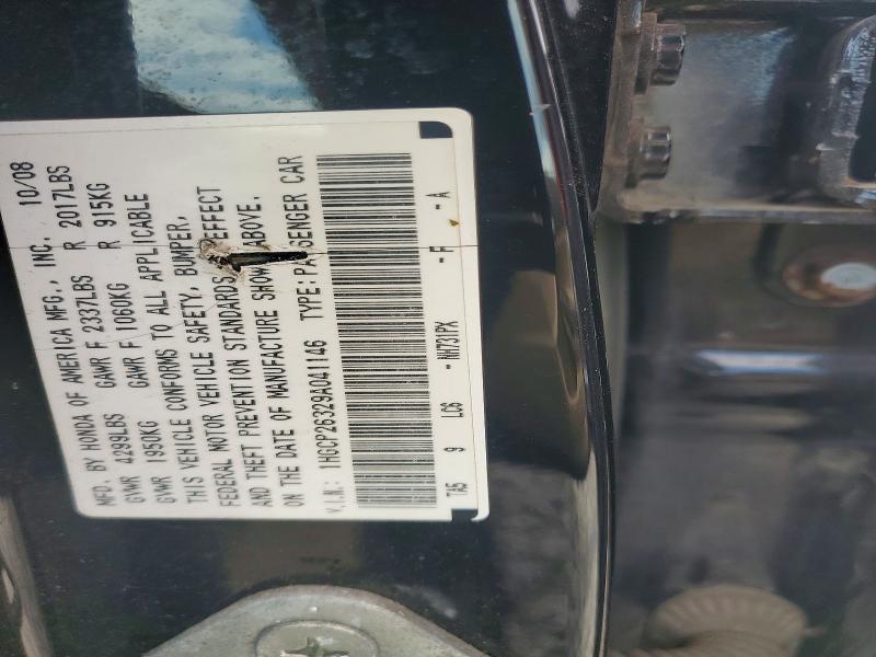 59188386 :رقم المزاد ، 1HGCP26329A041146 vin ، 2009 Honda Accord مزاد بيع