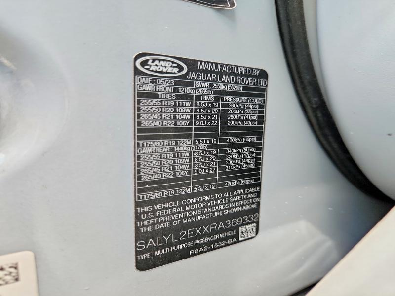 Продаж на аукціоні авто 2024 Land Rover Range Rover Velar, vin: SALYL2EXXRA369332, номер лоту: 57044736