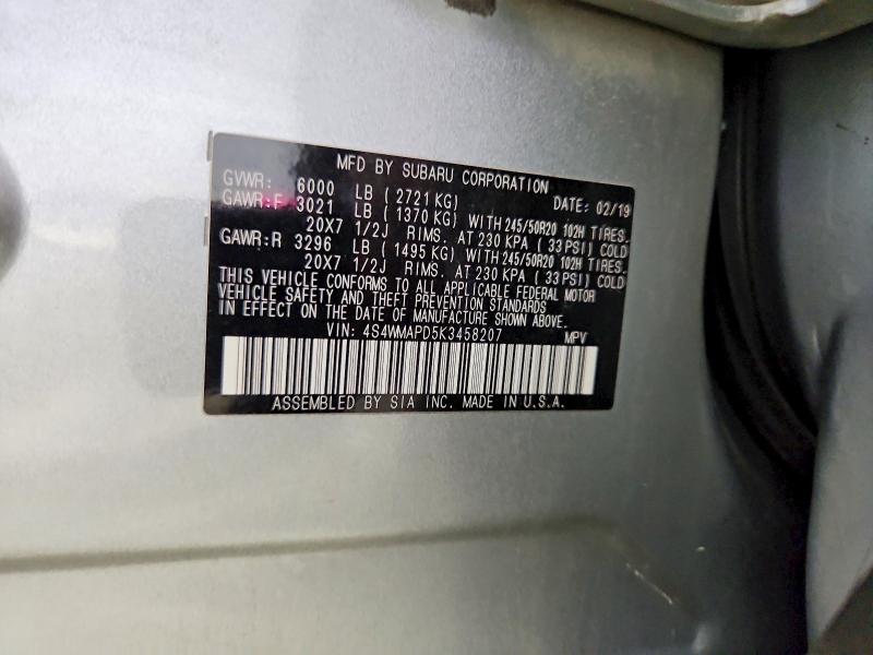 Aukcja sprzedaży 2019 Subaru Ascent, vin: 4S4WMAPD5K3458207, numer aukcji: 57761446