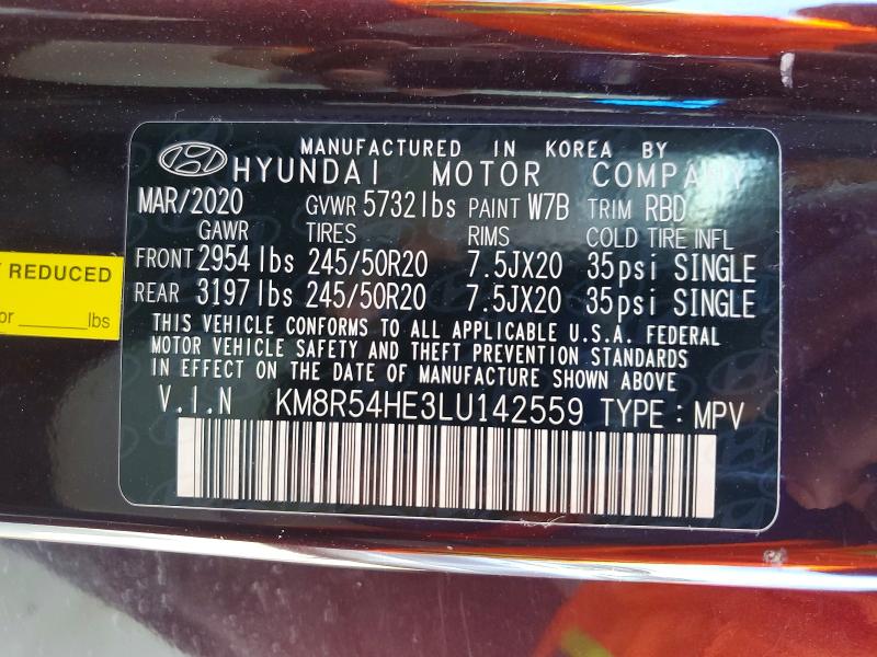 Продажа на аукционе авто 2020 Hyundai Palisade, vin: KM8R54HE3LU142559, номер лота: 58554606