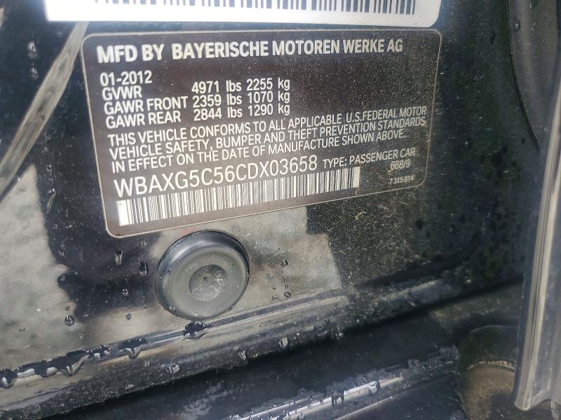 Продаж на аукціоні авто 2012 Bmw 528, vin: WBAXG5C56CDX03658, номер лоту: 56359886
