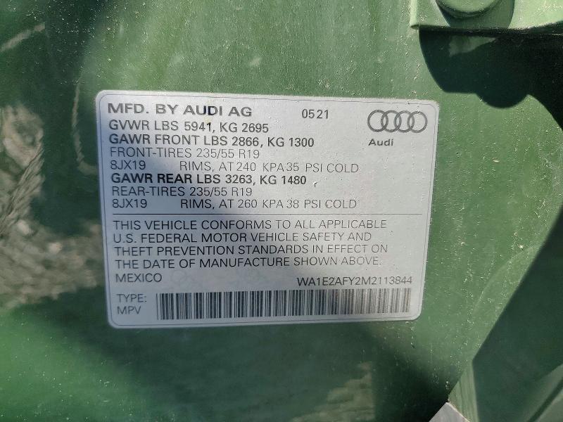 Продажа на аукционе авто 2021 Audi Q5 E, vin: WA1E2AFY2M2113844, номер лота: 57436396