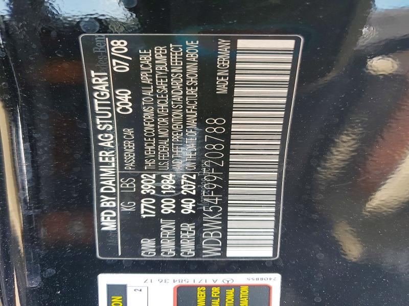 2009 Mercedes-benz Slk მანქანა იყიდება აუქციონზე, vin: WDBWK54F99F208788, აუქციონის ნომერი: 57402186