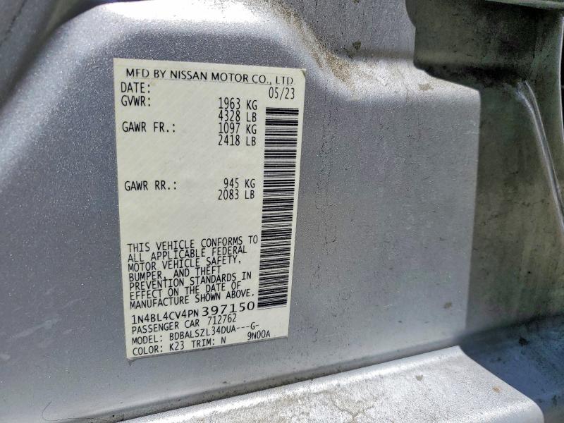 Aukcja sprzedaży 2023 Nissan Altima, vin: 1N4BL4CV4PN397150, numer aukcji: 58467766