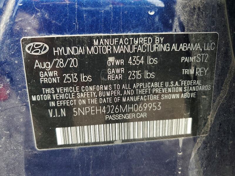 Aukcja sprzedaży 2021 Hyundai Sonata, vin: 5NPEH4J26MH069953, numer aukcji: 56178286