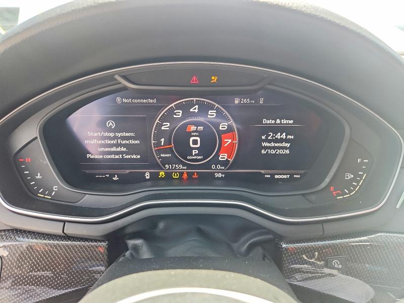 2019 Audi S5 მანქანა იყიდება აუქციონზე, vin: WAUB4CF51KA002450, აუქციონის ნომერი: 53293376