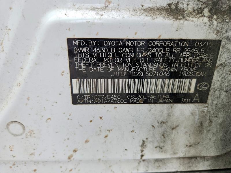 Aukcja sprzedaży 2015 Lexus Is, vin: JTHBF1D2XF5071046, numer aukcji: 56670296