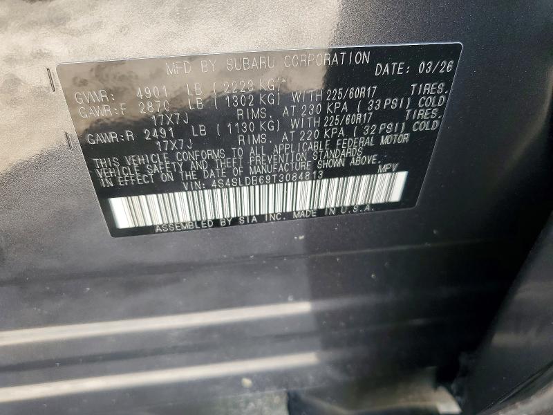 Aukcja sprzedaży 2026 Subaru Forester, vin: 4S4SLDB69T3084813, numer aukcji: 56739596