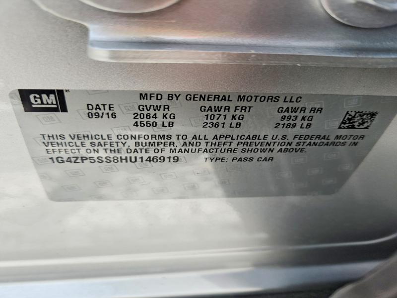 2017 Buick Lacrosse მანქანა იყიდება აუქციონზე, vin: 1G4ZP5SS8HU146919, აუქციონის ნომერი: 57190586