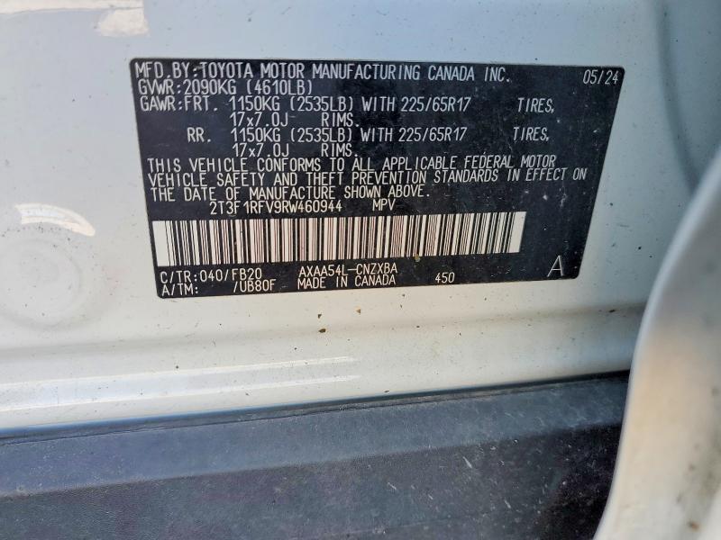 Продажа на аукционе авто 2024 Toyota Rav4, vin: 2T3F1RFV9RW460944, номер лота: 58010146