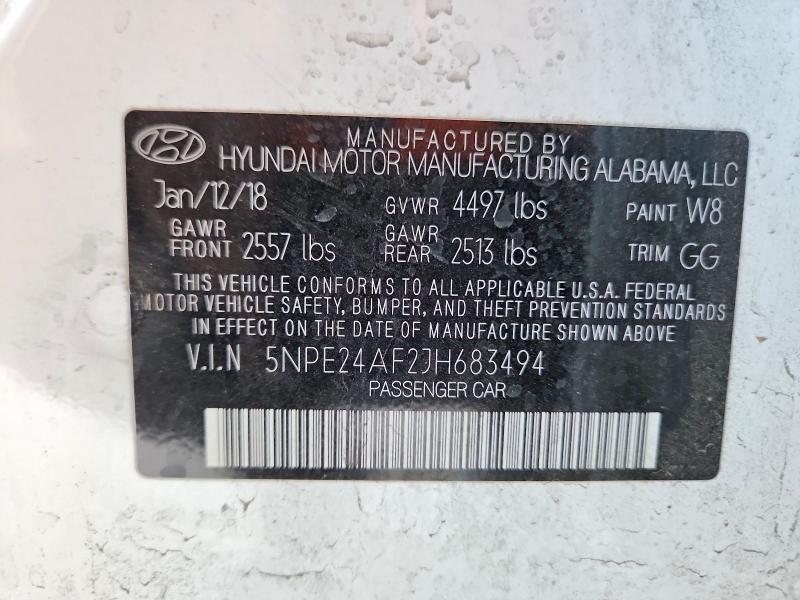 Aukcja sprzedaży 2018 Hyundai Sonata, vin: 5NPE24AF2JH683494, numer aukcji: 55449456