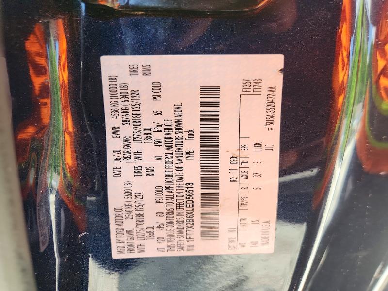 2020 Ford F250 მანქანა იყიდება აუქციონზე, vin: 1FT7X2B6XLED56518, აუქციონის ნომერი: 56288096