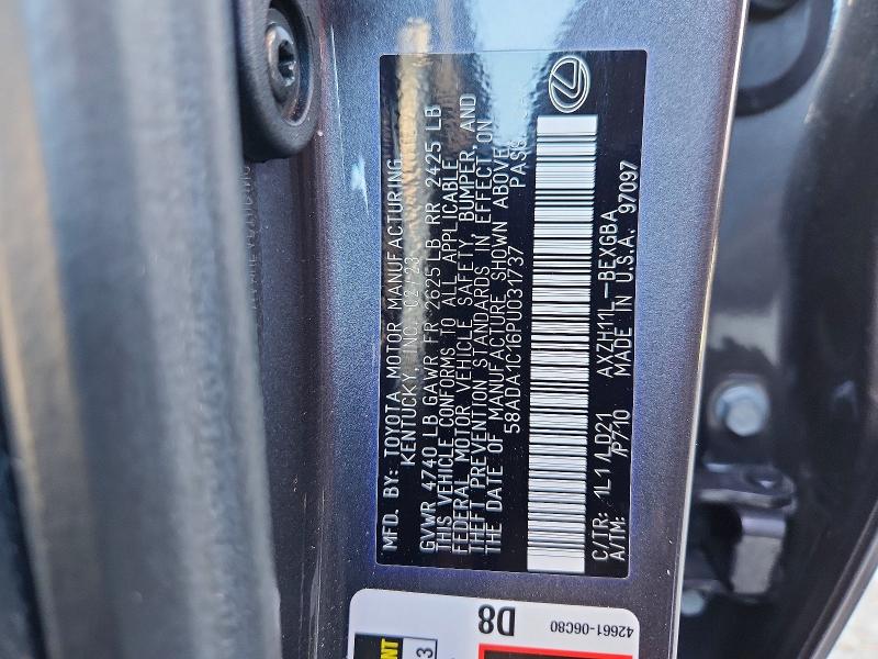 Продаж на аукціоні авто 2023 Lexus Es 300h, vin: 58ADA1C16PU031737, номер лоту: 57429216