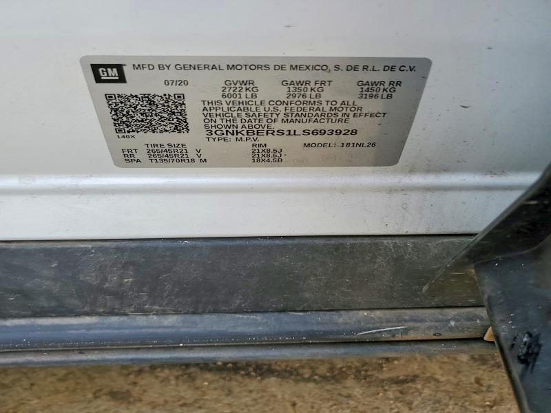 Продаж на аукціоні авто 2020 Chevrolet Blazer, vin: 3GNKBERS1LS693928, номер лоту: 58081416
