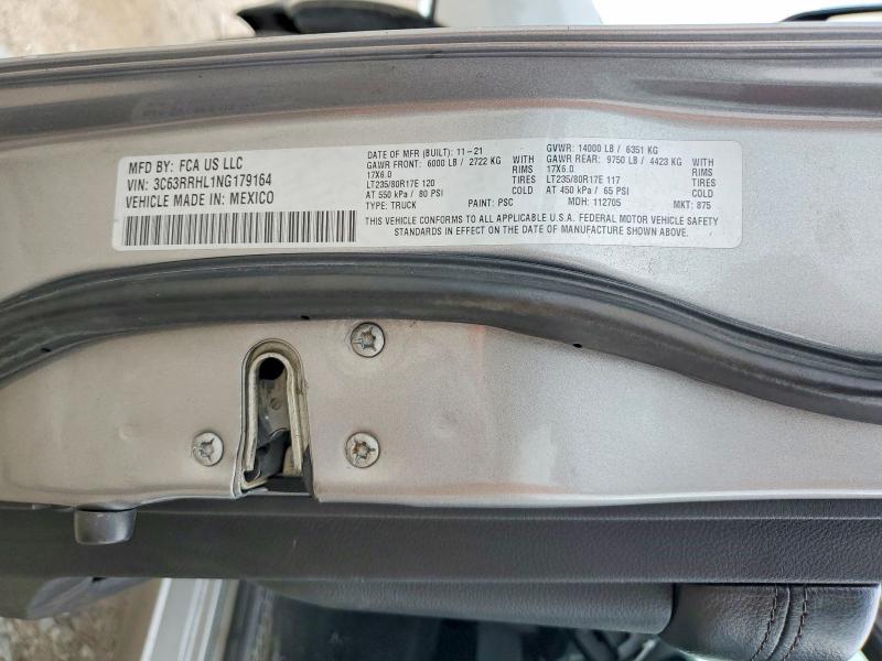 2022 Ram 3500 მანქანა იყიდება აუქციონზე, vin: 3C63RRHL1NG179164, აუქციონის ნომერი: 56515516