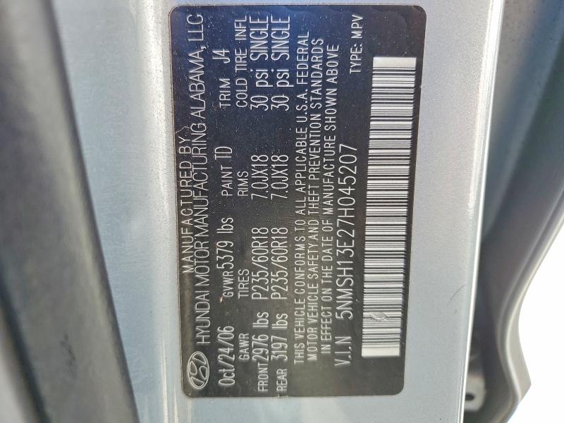 Aukcja sprzedaży 2007 Hyundai Santa Fe, vin: 5NMSH13E27H045207, numer aukcji: 58590676