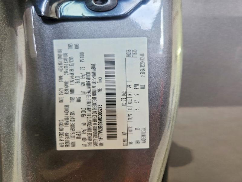 Aukcja sprzedaży 2021 Ford F250, vin: 1FT7W2B69MED93273, numer aukcji: 56965386