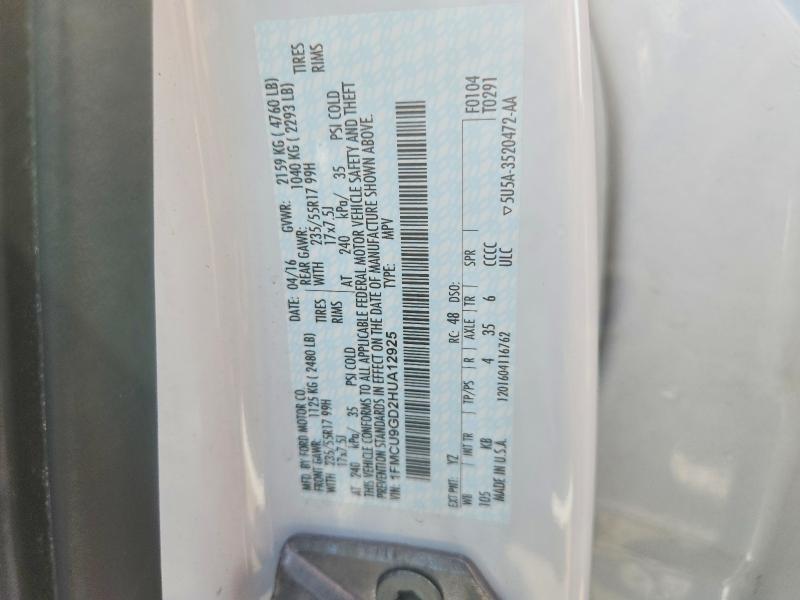 Aukcja sprzedaży 2017 Ford Escape, vin: 1FMCU9GD2HUA12925, numer aukcji: 55702766