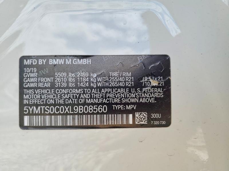 57339156 :رقم المزاد ، 5YMTS0C0XL9B08560 vin ، 2020 Bmw X3 مزاد بيع