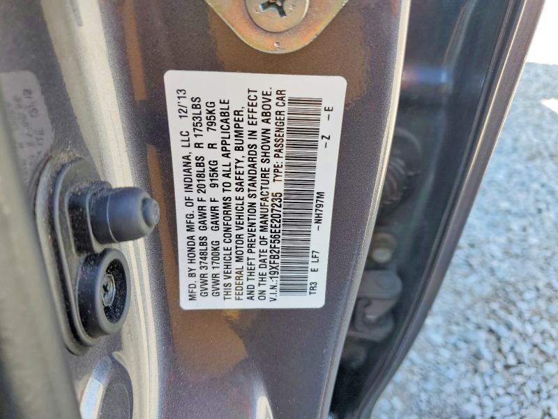 Продаж на аукціоні авто 2014 Honda Civic, vin: 19XFB2F56EE207235, номер лоту: 56532326