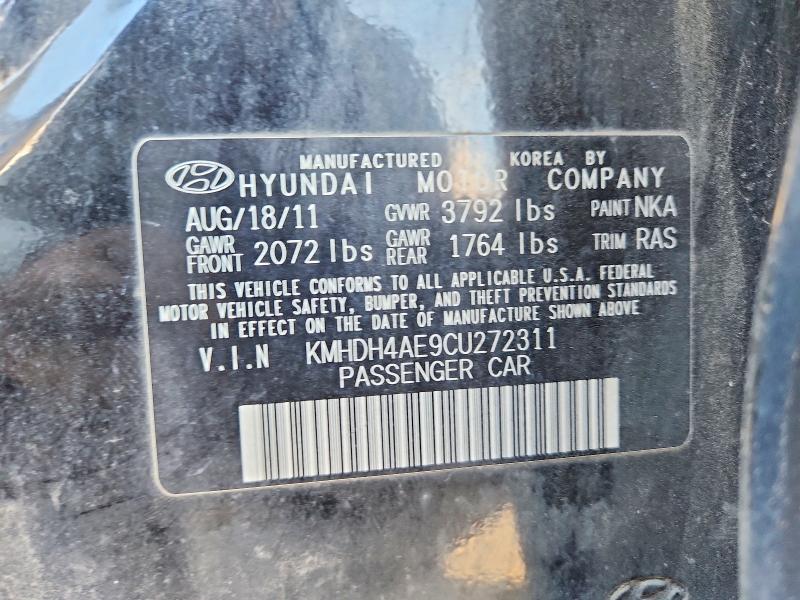 2012 Hyundai Elantra მანქანა იყიდება აუქციონზე, vin: KMHDH4AE9CU272311, აუქციონის ნომერი: 57020096