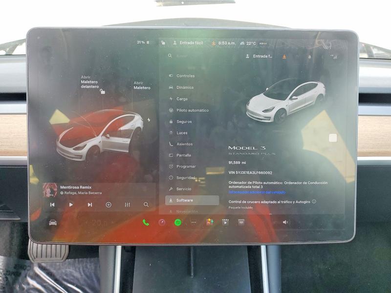 57927916 :رقم المزاد ، 5YJ3E1EA3LF660092 vin ، 2020 Tesla Model 3 مزاد بيع