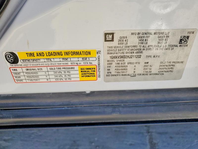 2017 Gmc Acadia Limited მანქანა იყიდება აუქციონზე, vin: 1GKKVSKD2HJ211202, აუქციონის ნომერი: 58580556