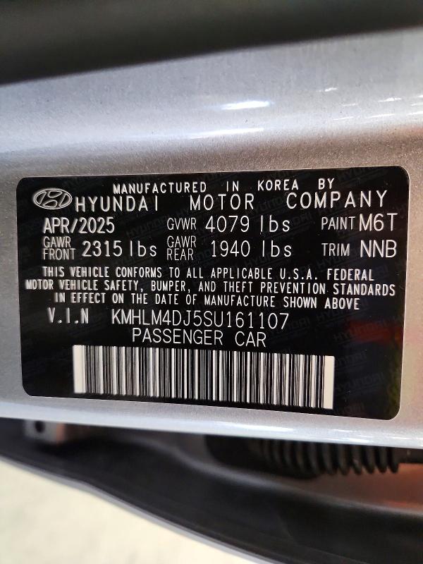 2025 Hyundai Elantra Hybrid მანქანა იყიდება აუქციონზე, vin: KMHLM4DJ5SU161107, აუქციონის ნომერი: 54833966