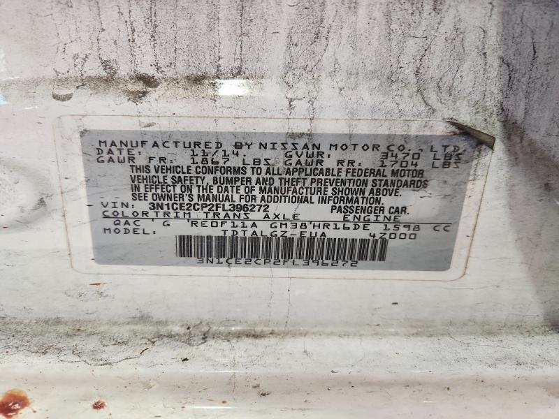 57373966 :رقم المزاد ، 3N1CE2CP2FL396272 vin ، 2015 Nissan Versa Note مزاد بيع
