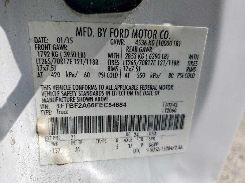 Aukcja sprzedaży 2015 Ford F250, vin: 1FTBF2A66FEC54684, numer aukcji: 58208446