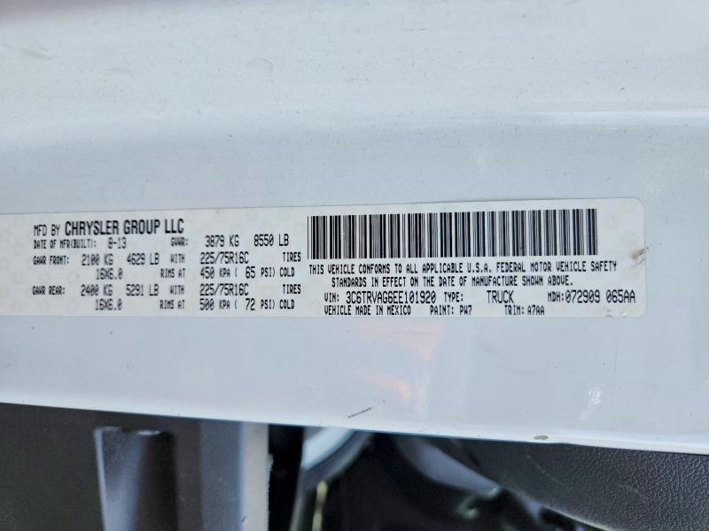 Aukcja sprzedaży 2014 Ram Promaster 1500, vin: 3C6TRVAG6EE101920, numer aukcji: 56593556