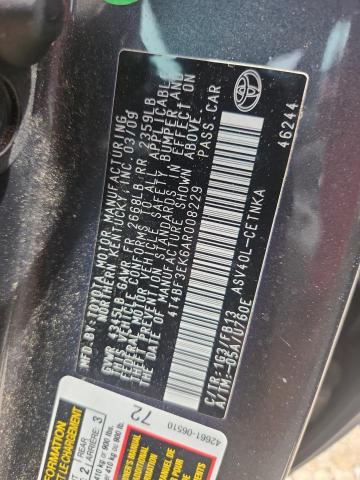 Продажа на аукционе авто 2010 Toyota Camry, vin: 4T4BF3EK6AR008229, номер лота: 56305966