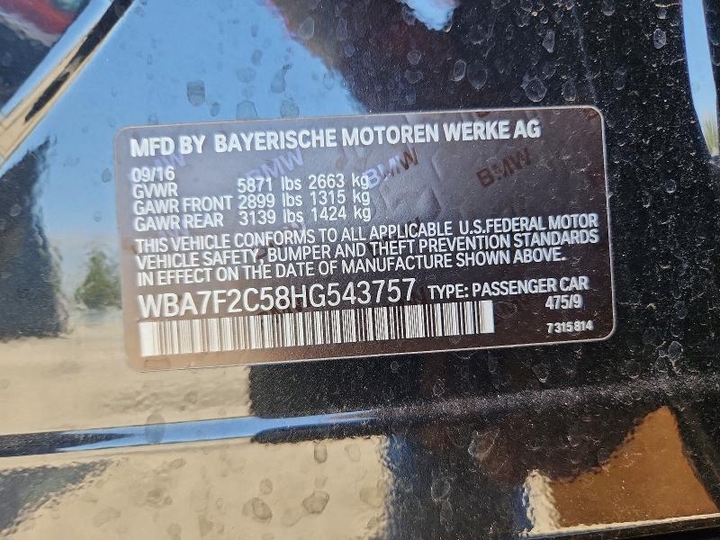 56361786 :رقم المزاد ، WBA7F2C58HG543757 vin ، 2017 Bmw Alpina B7 مزاد بيع