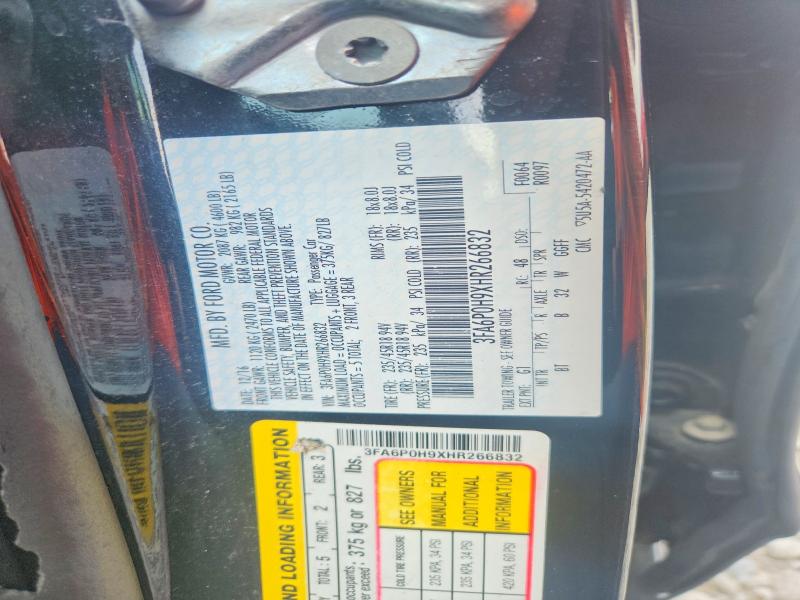 Aukcja sprzedaży 2017 Ford Fusion, vin: 3FA6P0H9XHR266832, numer aukcji: 57031266