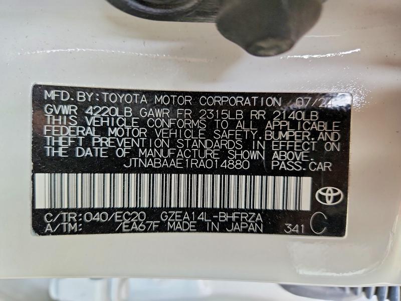 56377746 :رقم المزاد ، JTNABAAE1RA014880 vin ، 2024 Toyota Gr Corolla مزاد بيع