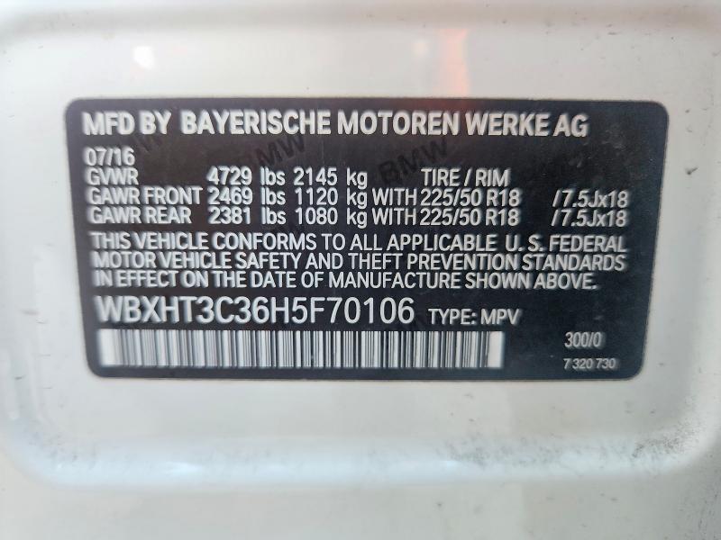 Продаж на аукціоні авто 2017 Bmw X1, vin: WBXHT3C36H5F70106, номер лоту: 56076686